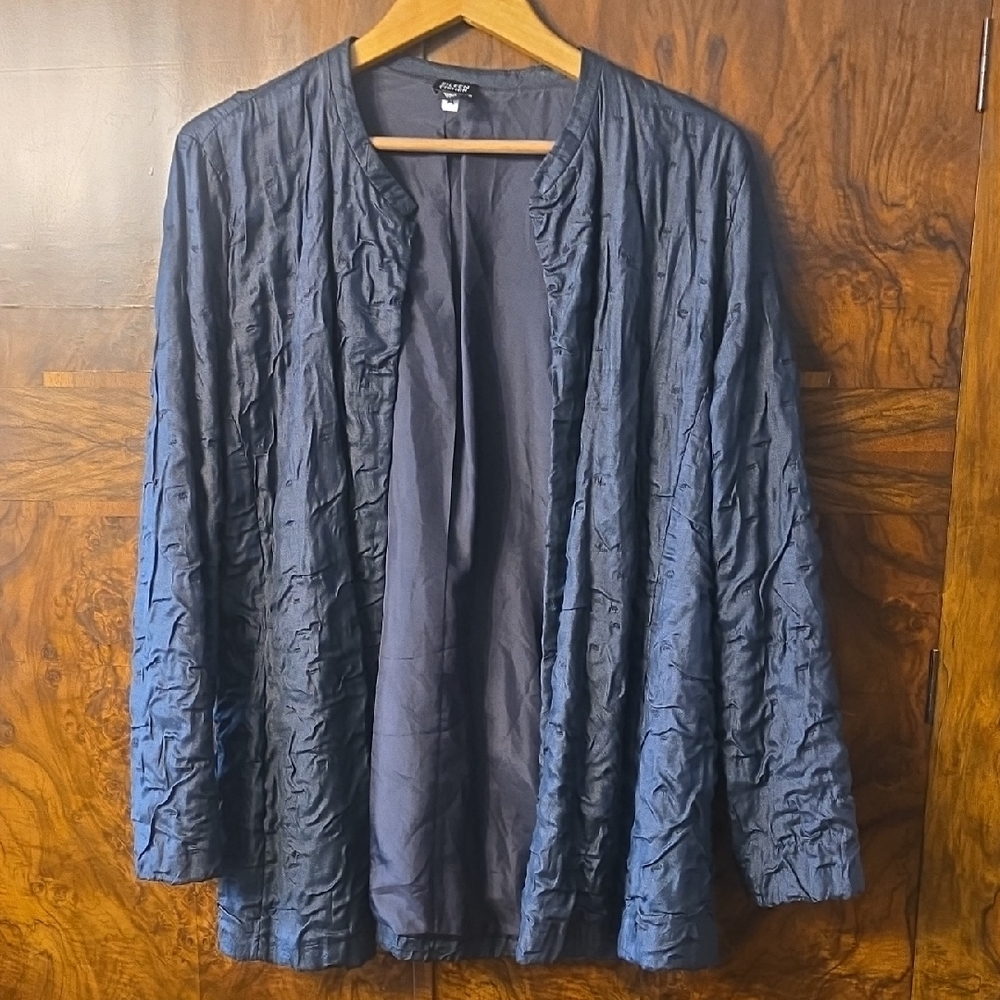 Eileen Fisher Silk Tussah Bartack Jacket (XL)